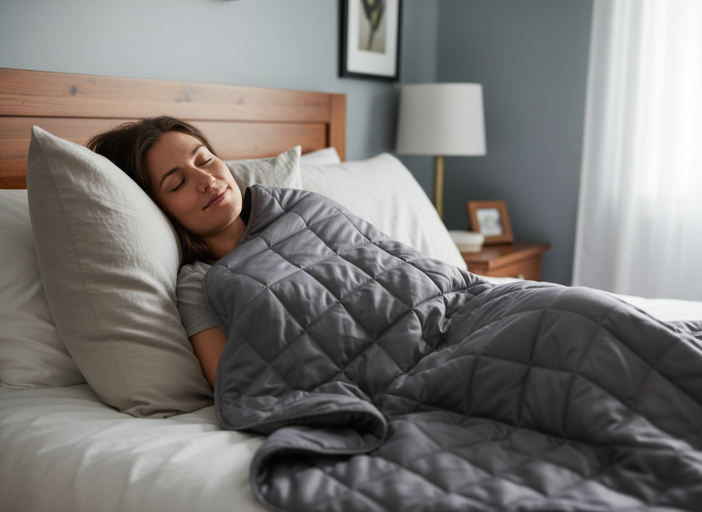 Woman with Weighted Blanket - New Variation
