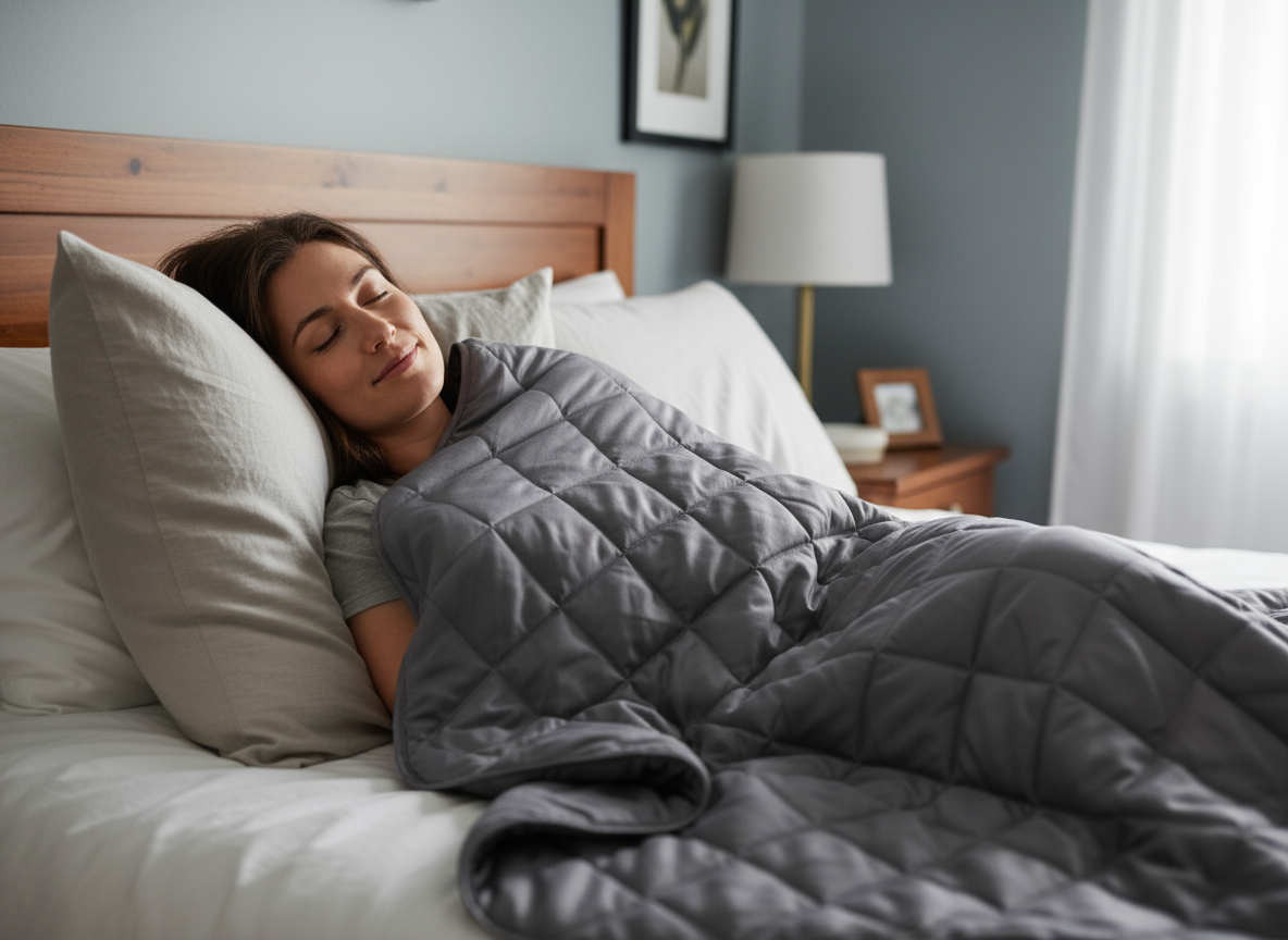 Woman with Weighted Blanket - New Variation